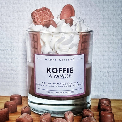 Whipped wax soja was geurkaars –Koffie & vanille - 250 gram 50 branduren