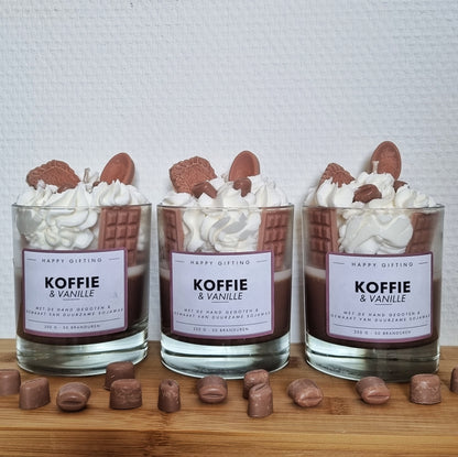 Whipped wax soja was geurkaars –Koffie & vanille - 250 gram 50 branduren