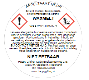 Waxmelt in hartvorm - Appeltaart geur - 4 stuks - 30 gram ruim 15 uur geurplezier