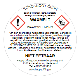 Waxmelt in hartvorm - Kokosnoot geur - 4 stuks - 30 gram ruim 15 uur geurplezier